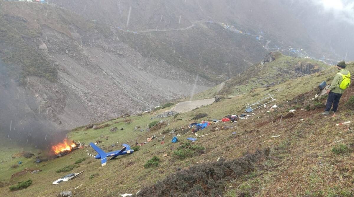 Helicopter crash at Kedarnath killed Seven people