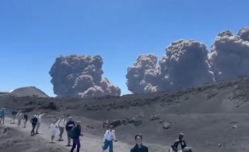 Mount Etna Awakens with Fiery Spectacle as Ash and Smoke Tower Over Sicily