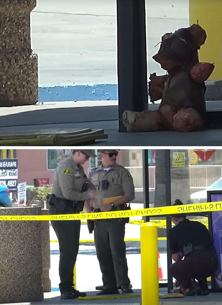Teddy Bear-Shaped Object Containing Possible Human Remains Discovered Near Victorville Gas Station