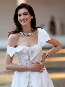 Anne Hathaway Handles Stair Mishap with Grace on The Devil Wears Prada 2 Set