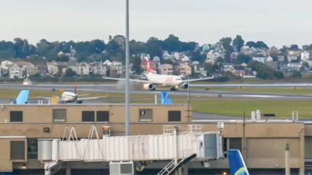 Swiss Air Lines Flight Aborts Takeoff After Engine Flames at Boston Logan Airport