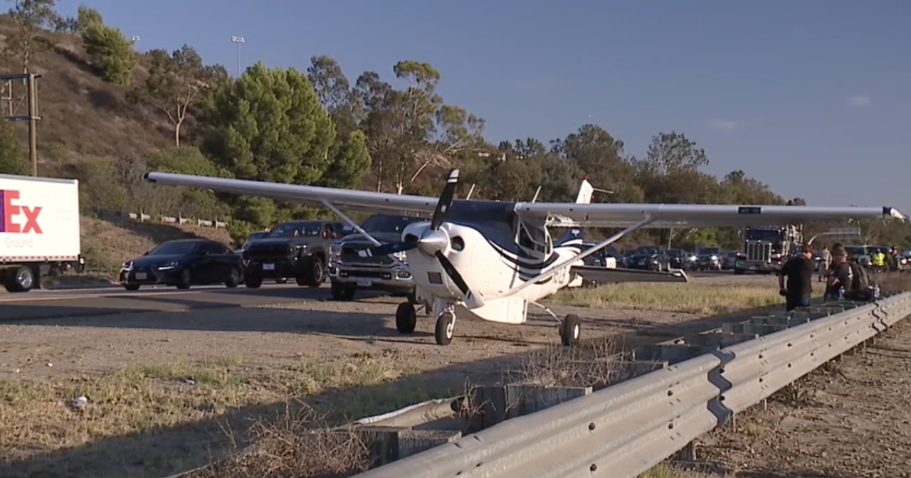 Plane Makes Emergency Landing on I-15 in San Diego, Traffic Disrupted