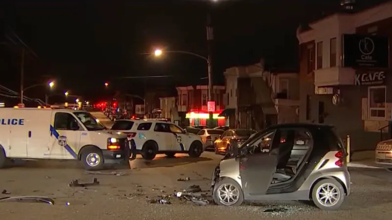 Four Injured in Late-Night Police and SUV Crash in Philadelphia