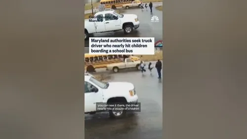 Pickup Truck Narrowly Misses Children at Maryland School Bus Stop