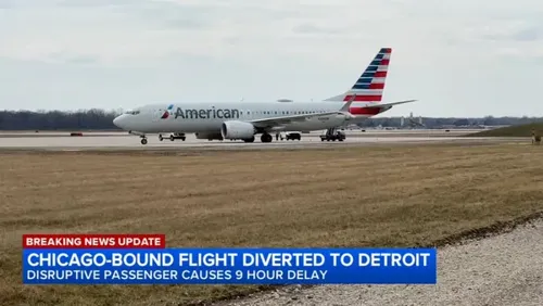 American Airlines Flight Diverted to Detroit After In-Flight Disturbance