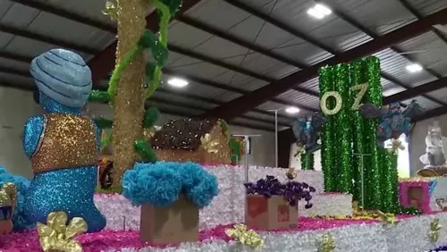 San Antonio High School Students Preview Battle of Flowers Parade Floats