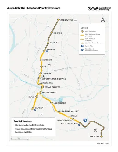 Austin Transit Partnership Advances Phase 1 Light Rail Route Following Federal Environmental Milestone
