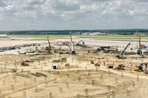 San Antonio Airport Advances 18-Gate Terminal C Construction as VIA Rapid Pours Green Line Dedicated Lanes